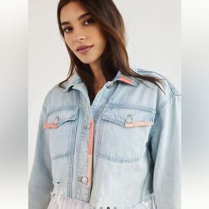 Anthropologie Jean Cropped Jacket size Small